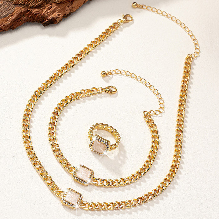 N2700 - Glazed Diamond Gemstone Necklace