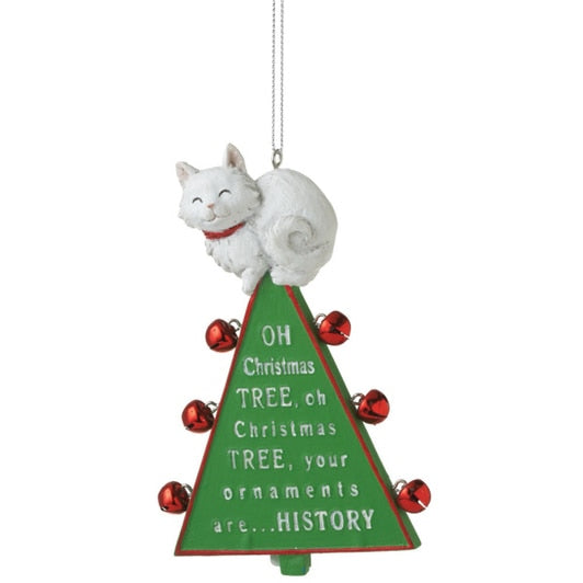 OH CHRISTMAS TREE CAT ORNAMENT- Resin