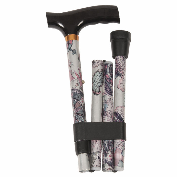 Patterned Folding Cane - Fritz Handle