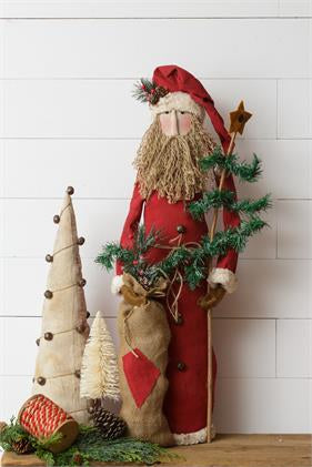 PRIMITIVE SANTA- Holding Bag of Greens