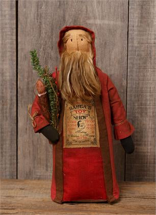 PRIMITIVE SANTA- Santa’s Toy Shop w/ LED Candle