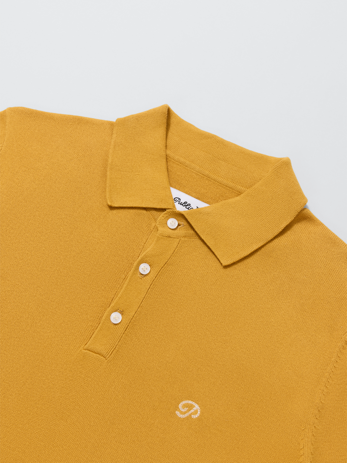 Public Athlete Knit Polo (Ochre)