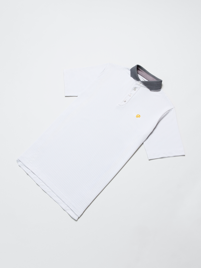 Public Athlete Striped Polo (Storm/White)