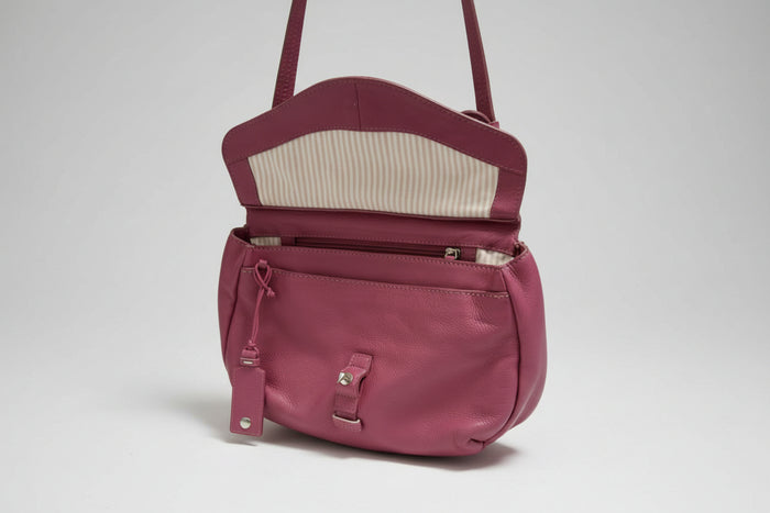 Radley Hot Pink Leather Handbag - Crossbody / Satchel - Long Shoulder Strap - Good Used Condition