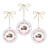 Red Truck with Text Disc Ornament-  5.75”