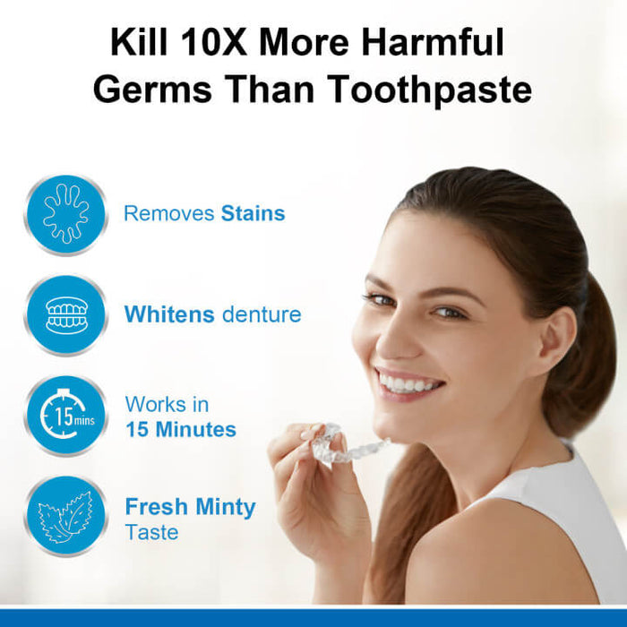 kill 10X more harmful germs than toothpaste
