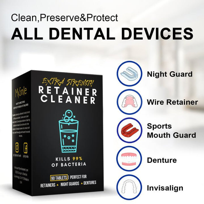 clean and protect various dental devices including retainers