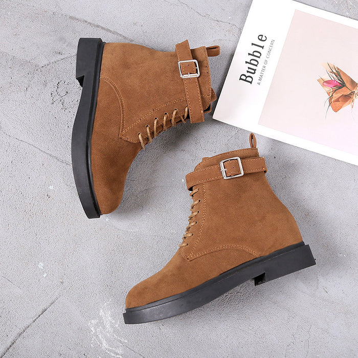 SH300 - Korean Suede Lace Up Boots