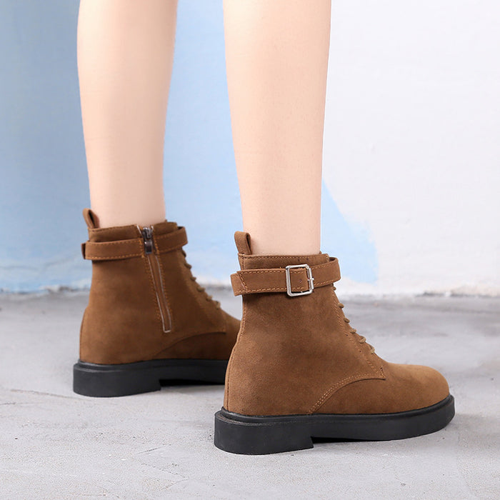 SH300 - Korean Suede Lace Up Boots