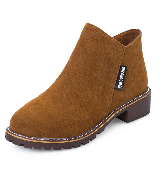 SH473 - Korean Velvet Martin Zipper Boots
