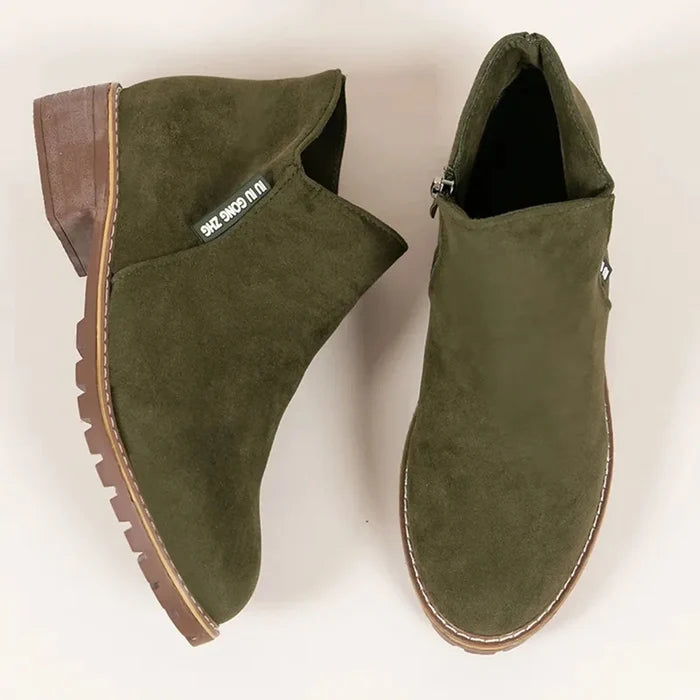 SH474 - Korean Velvet Martin Zipper Boots