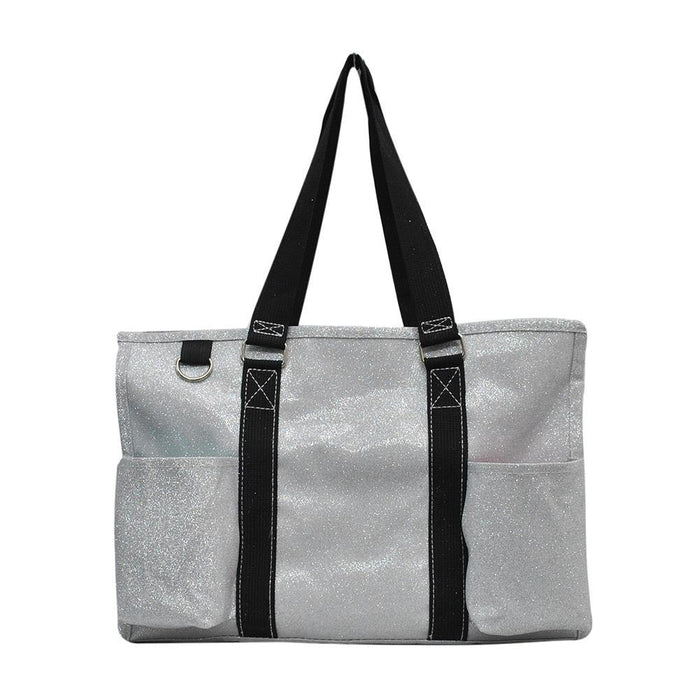 glitter tote bag, organizer tote bag, zippered tote bag, cheer tote bag, dance tote bag, gymnastics tote, coach tote bag, teacher tote bag, team mom tote, utility tote bag, diaper bag tote, gym tote bag, travel tote bag, nurse tote bag, school tote bag, sparkle tote bag, competition tote bag, NGIL glitter tote, glitter work bag, water-resistant tote, glitter caddy bag, graduation gift bag, glitter team tote, gift for coaches, glitter teacher bag, all-purpose glitter tote