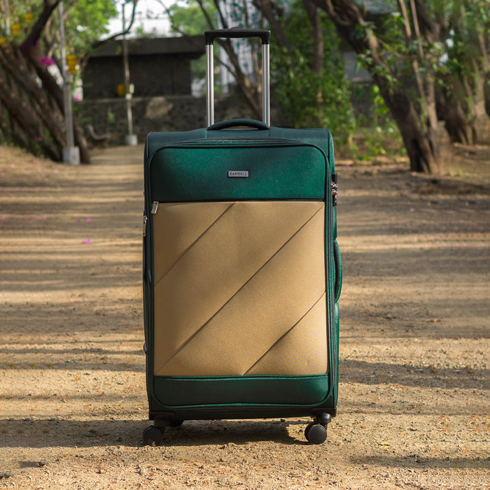 SLASH Luggage Set of 3, green carry cases for business tours and family trips by Carriall