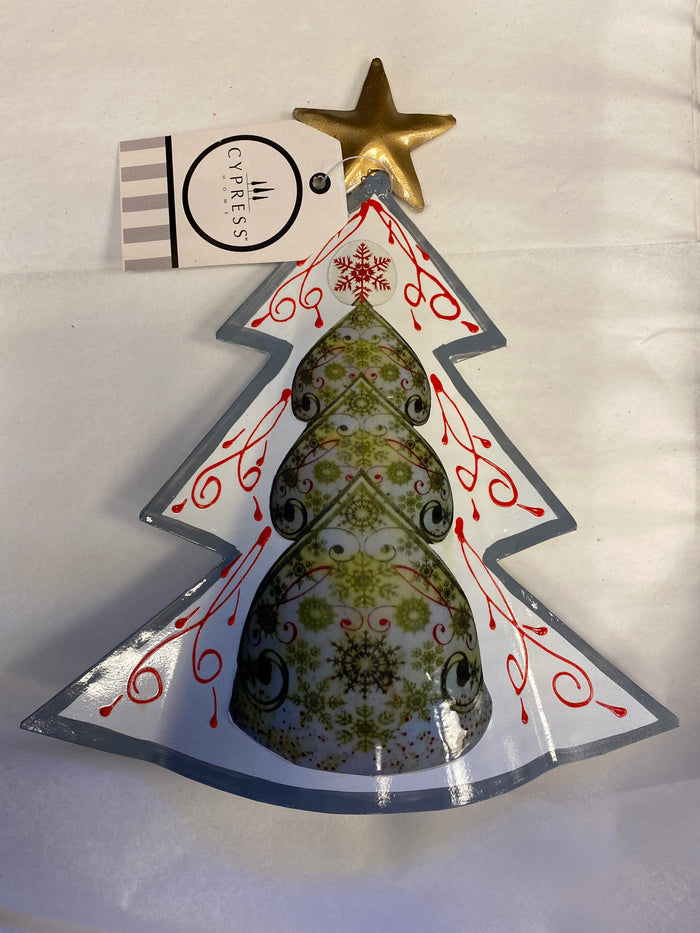 SMALL METAL CHRISTMAS TREE TABLE DÉCOR