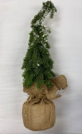 SNOW COVERED TREE IN BURLAP POT (LARGE)