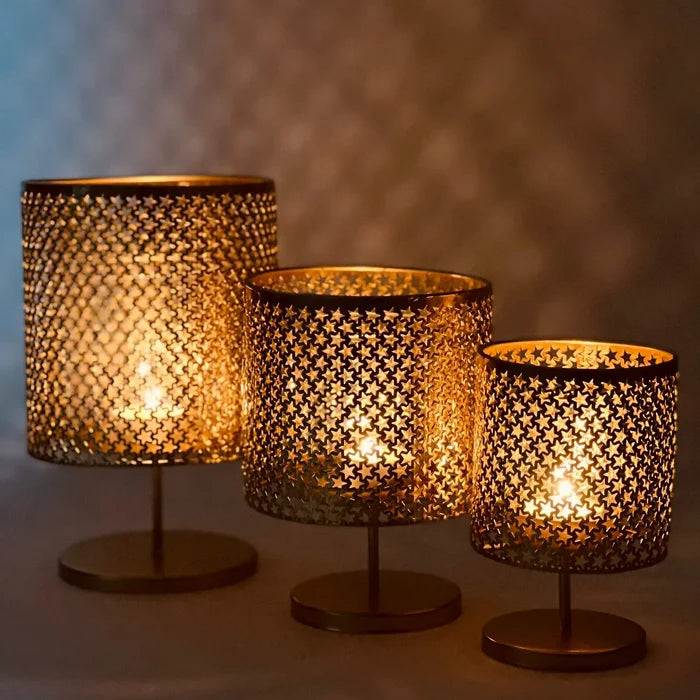 Star Shaped Golden Candle Lanterns | Home Décor - Home Hatch