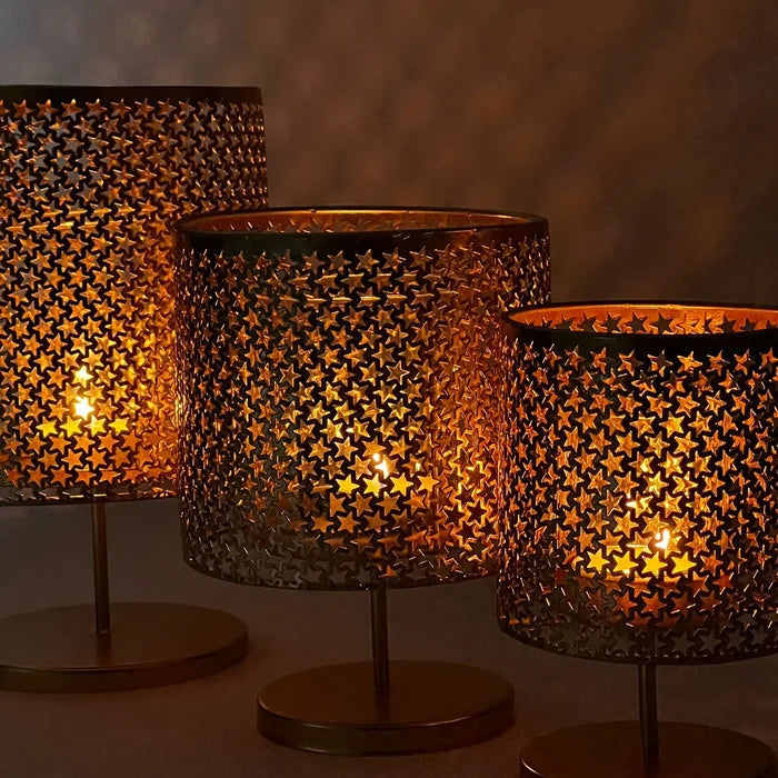 Star Shaped Golden Candle Lanterns | Home Décor - Home Hatch