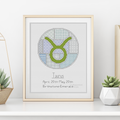 Taurus Blackwork Blackwork Pattern by Peppermint Purple