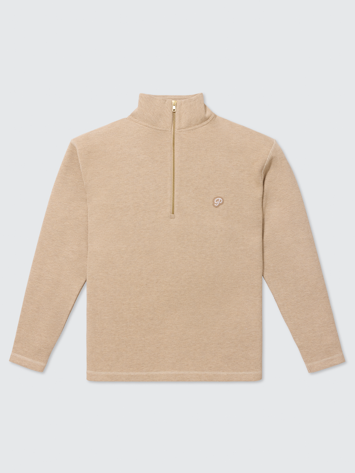 The Herringbone Half Zip (Cream)