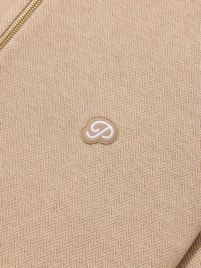 The Herringbone Half Zip (Cream)