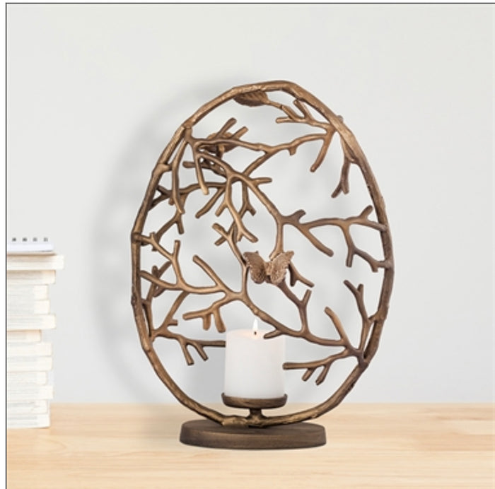 TWIG LARGE ROUND PILLAR CANDLE Holder by SPI Home