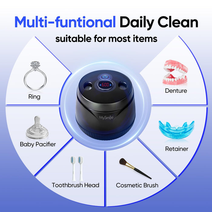 Ultrasonic Retainer Cleaner with UV for Aligners, Dentures & More