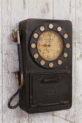 WALL CLOCK - Vintage Phone with Key Compartment