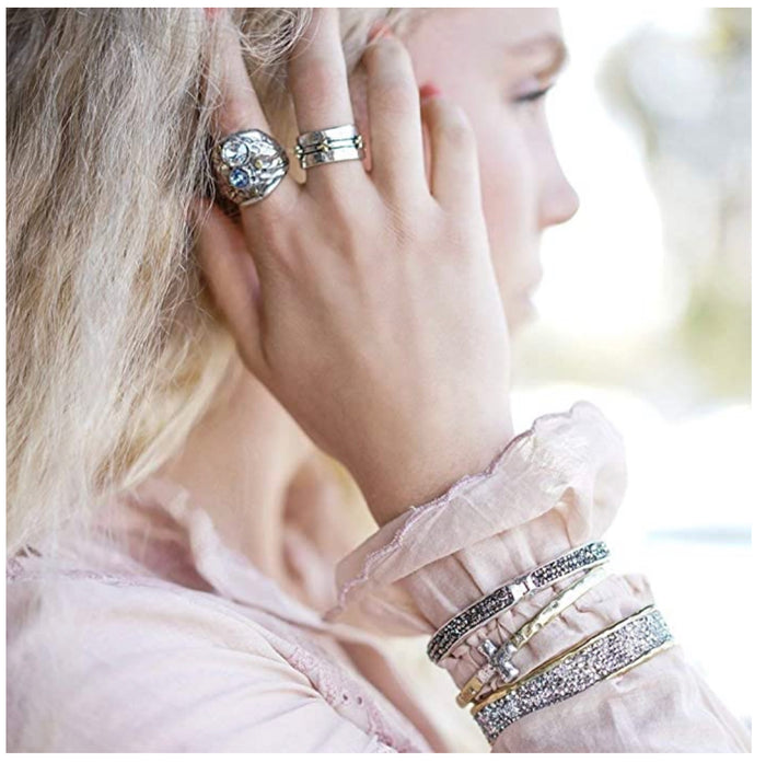 WAXING POETIC- Faith Sterling Silver and Brass Spinner Cross Ring