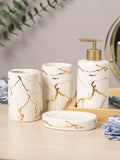White Gold Marble Design Bath Set - 4pcs