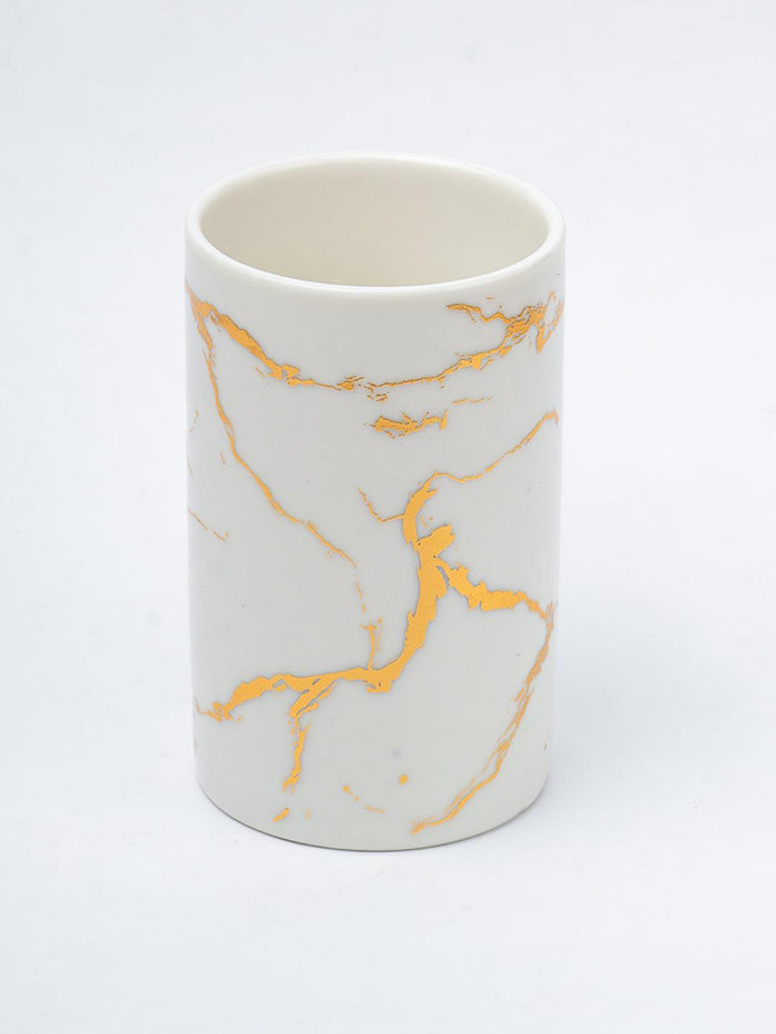 White Gold Marble Design Bath Set - 4pcs