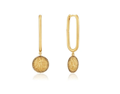 WINGED GODDESS HOOP EARRINGS - Gold