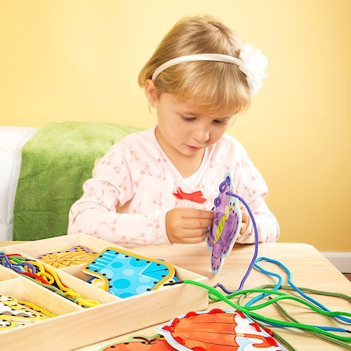 WOODEN Alphabet Lacing Cards by Melissa and Doug