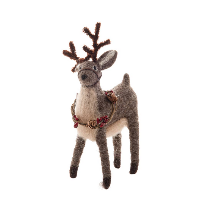Woodland Deer Ornament - WOOL by GALLERIE II
