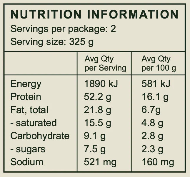 Nutrition Information | The Good Farm Shop