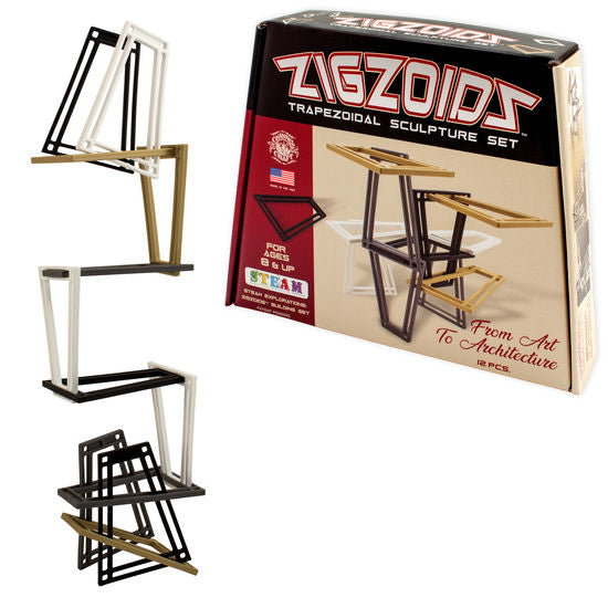 ZIGZOIDS- Trapezoidal Sculpture Set- Monochrome