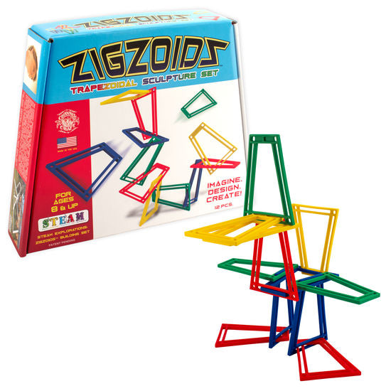 ZIGZOIDS- Trapezoidal Sculpture Set- Multicolor